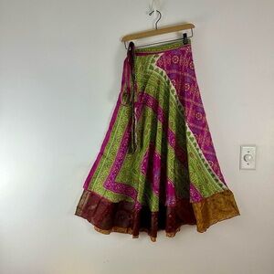 Reversible Upcycled Magic Sari Wrap Maxi Skirts